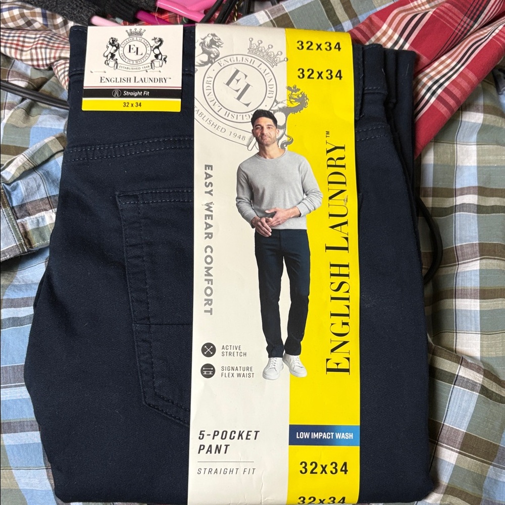 English Laundry Dark Blue Chinos for Men